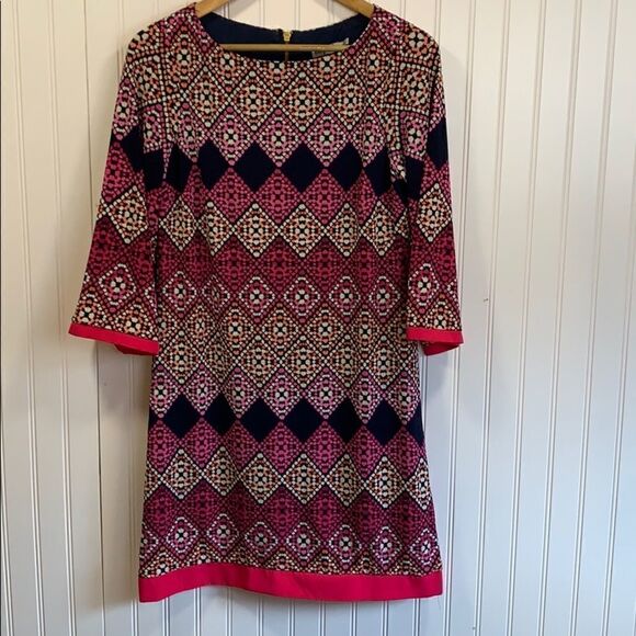Eliza J. Diamond Print Jersey Knit Shift Dress - Picture 1 of 6